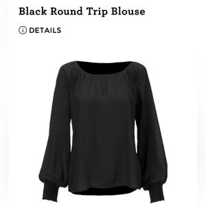 CAbi Black Round Trip Blouse